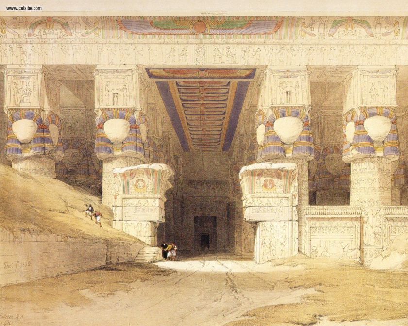 David_Roberts_pg06_The_Facade_Of_The_Temple_Of_Hathor_At_Dendera_